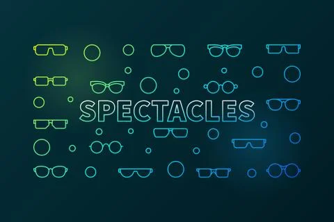 Spectacles colorful horizontal linear vector illustration Illustrazione stock
