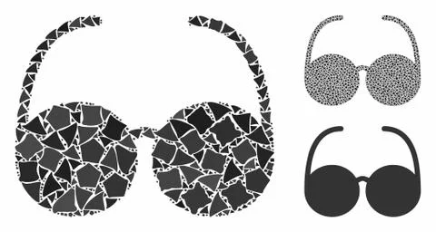 Spectacles Composition Icon of Bumpy Pieces Stock Illustration