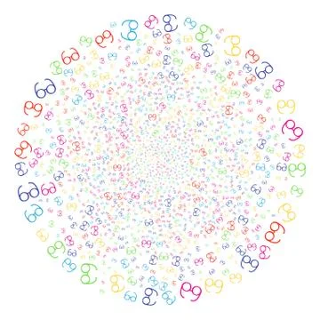 Spectacles Exploding Round Cluster 스톡 일러스트