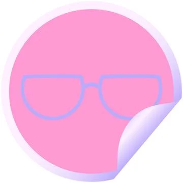 Spectacles graphic vector illustration circular sticker in bright neon color Stock Illustration