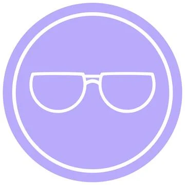 Spectacles graphic vector illustration circular symbol in bright neon color Stock Illustration