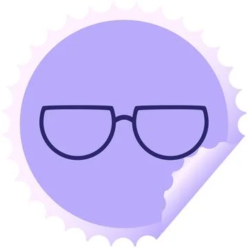 Spectacles graphic vector illustration round sticker stamp in bright neon col Stock Illustration