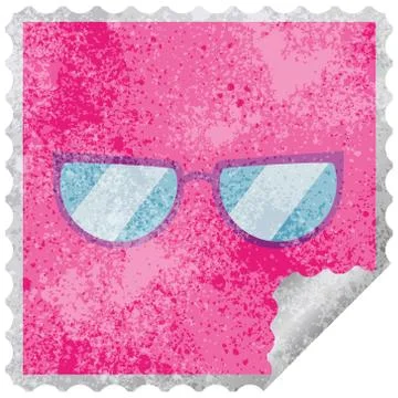 Spectacles graphic vector illustration square sticker stamp Illustrazione stock