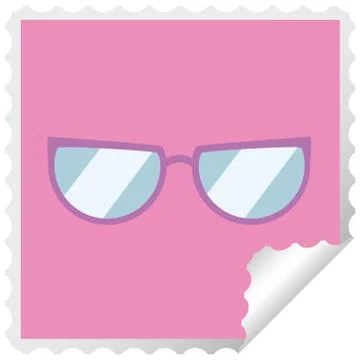 Spectacles graphic vector illustration square sticker stamp Illustrazione stock