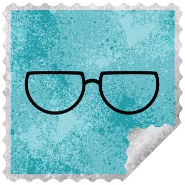 Spectacles graphic vector illustration square sticker stamp Illustrazione stock