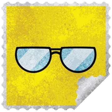 Spectacles graphic vector illustration square sticker stamp Stock Illustration