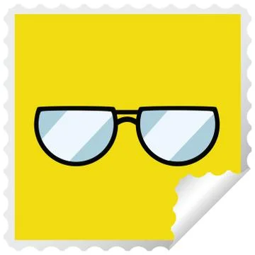 Spectacles graphic vector illustration square sticker stamp Stock Illustration