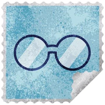 Spectacles graphic vector illustration square sticker stamp Stock Illustration
