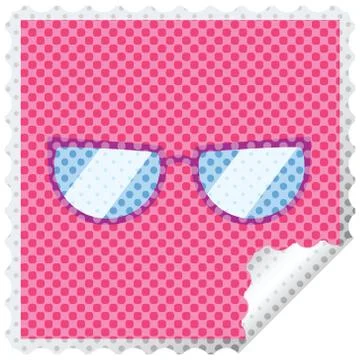 Spectacles graphic vector illustration square sticker stamp Illustrazione stock