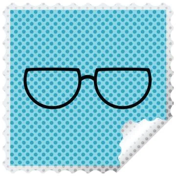 Spectacles graphic vector illustration square sticker stamp Illustrazione stock