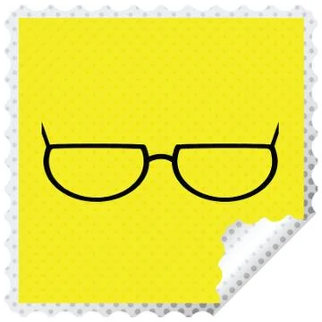 Spectacles graphic vector illustration square sticker stamp Stock Illustration