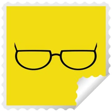 Spectacles graphic vector illustration square sticker stamp Stock Illustration
