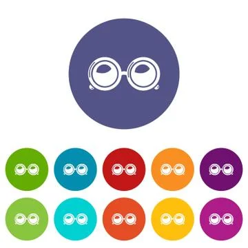 Spectacles icons set vector color Stock Illustration