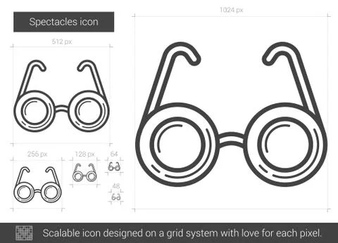 Spectacles line icon Stock Illustration