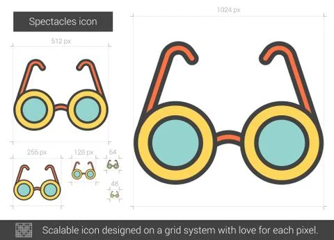 Spectacles line icon Stock Illustration