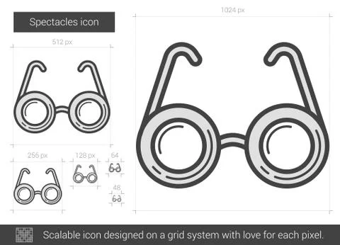 Spectacles line icon Stock Illustration