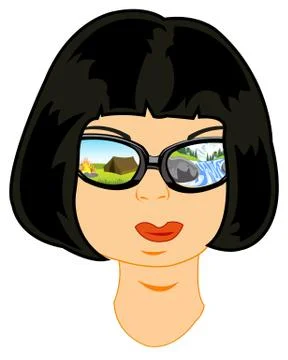 Spectacles with nature on person Stock Illustration