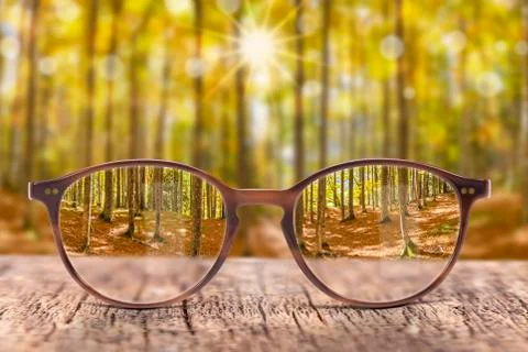 Spectacles with optical correction of visual impairment Stock Photos