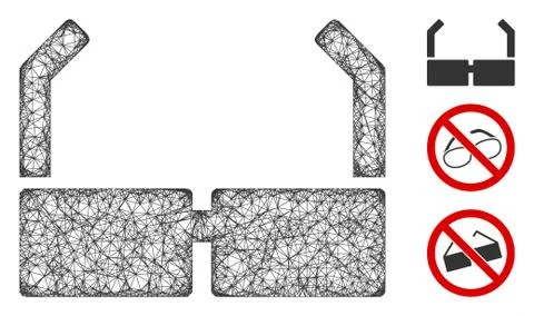 Spectacles Polygonal Web Vector Mesh Illustration Stock Illustration