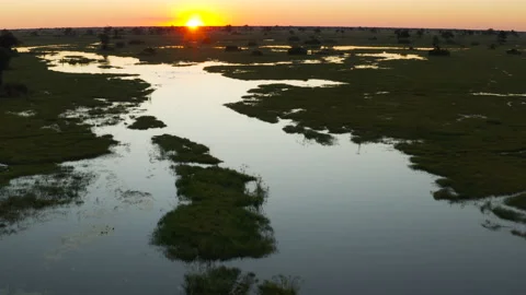 Spectacular aerial fly over view of the beautiful scenic waterways and lagoons Stock Footage 155673465