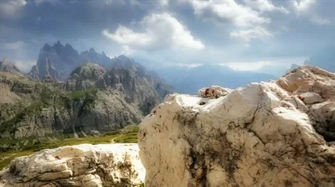 Spectacular alpine panorama Stock Footage