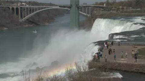 Spectacular American Falls in Niagara Falls, NY Stock Footage