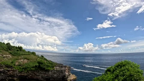 Spectacular Arch and Cliffs at Broken Beach, Bali’s Natural Wonder Stock Footage 238417407