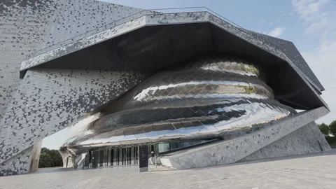 The Spectacular Architecture For The Paris Philharmonic Stock Footage 238007319