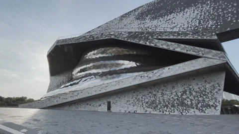 The Spectacular Architecture For The Paris Philharmonic Stock Footage 238007429