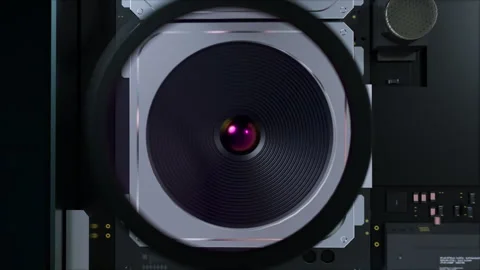 Spectacular assembly of the phone from different components. the camera focus Stock Footage 245074256