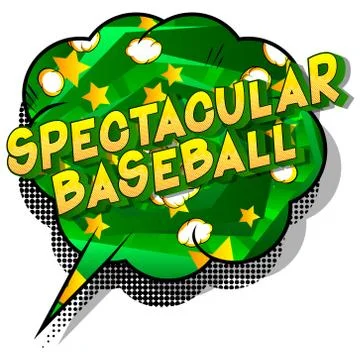 Spectacular Baseball - Vector illustrated comic book style phrase on abstract Stock Illustration