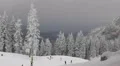 Spectacular Beautiful Winter Mountain Landscape Skiers Fast Free Ride Sport Day HD Footage