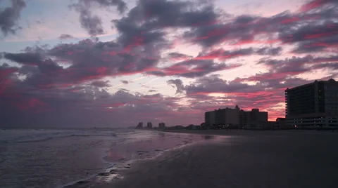 Spectacular Cherry Grove Beach sunset! Video stock 49230338