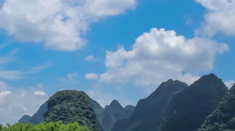 Spectacular cloudscape of mountains in Guilin,China. Stock Footage 46205499