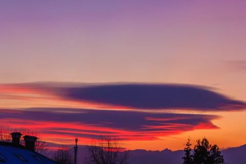 A spectacular cloudscape in the mountains 스톡 사진