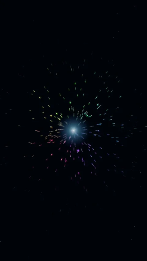 Spectacular colorful firework display exploding against a deep dark backgroun Stock Footage 346006607
