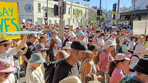 SPECTACULAR CROWDS SUPPORTING YES REFERENDUM VOTE AUSTRALIA 2023 FIRST NATIONS Stock Footage 250445986