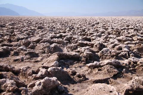 The spectacular Devils Golf Course in the Death Valley desert Stock Photos