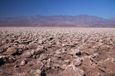 The spectacular Devils Golf Course in the Death Valley desert Stock Photos