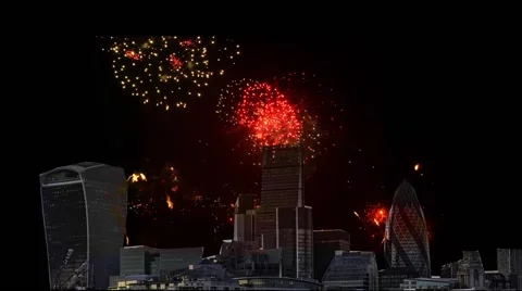 Spectacular display of fireworks Stock Footage 57192548