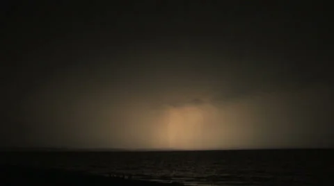 Spectacular  Electrical Storm Lightning CLOUDS at NIGHT over OCEAN Stock-Footage 26079127