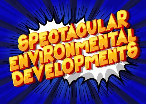 Spectacular Environmental Developments - Vector illustrated comic book style  Ilustración de archivo