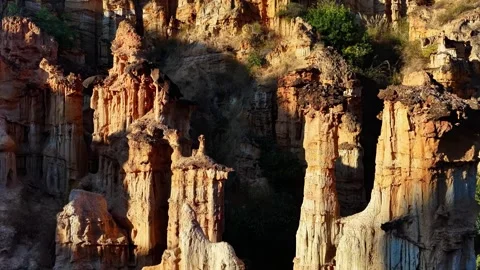 Spectacular Eroded Earth Forest Rock Formations Wumao Tulin Yunnan China 動画素材 346737729