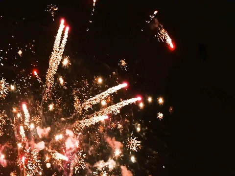 Spectacular firework display Stock Footage 80380355