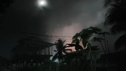 Spectacular Fireworks Display Bursting in the Dark Night Sky Stock Footage 327936201
