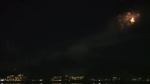 Spectacular fireworks display exploding over Lake Kawaguchiko Japan Stock-Footage 339653496