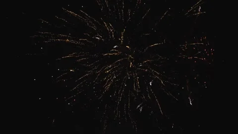 Spectacular Fireworks Explosion in Night Sky  Celebration Moment Stock Footage 317908720
