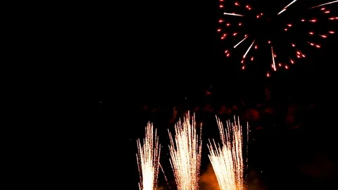 Spectacular fireworks finale Stock Footage 88447629