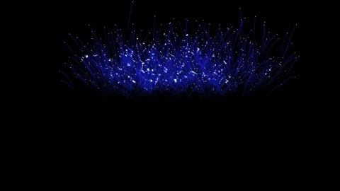 Spectacular Fireworks show, blue linear fireworks, multiple lines. Full HD Ver Stock Footage 70755370