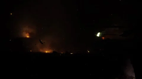 Spectacular Fireworks Show  A Visual Explosion in the Dark of Night Stock Footage 323994787